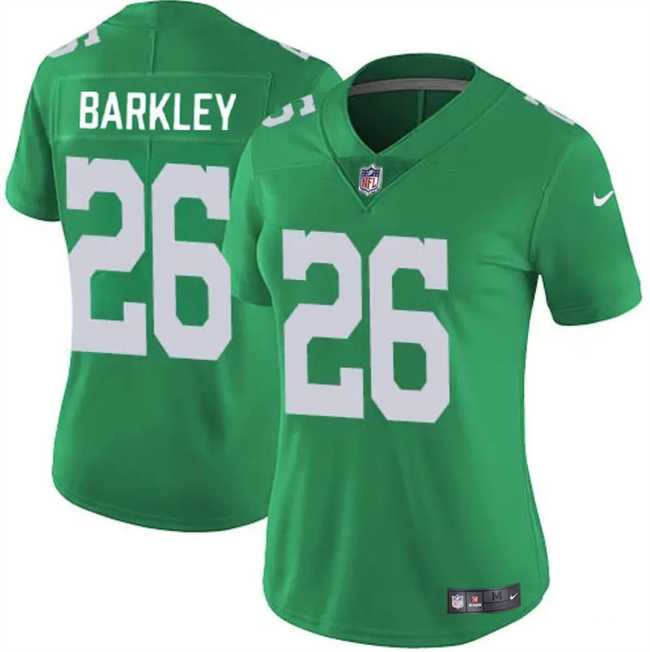 Womens Philadelphia Eagles #26 Saquon Barkley Kelly Green Vapor Untouchable Limited Football Stitched Jersey Dzhi->->Women Jersey